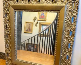 Gold Tone Antique Wooden Mirror