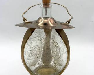 Brass and Glass Musical Liquor Decanter Ship Lantern