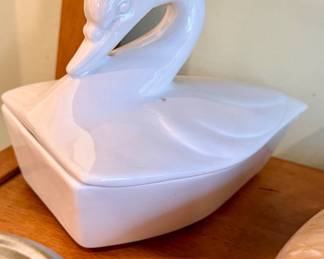1 of 2 Swan covered dish