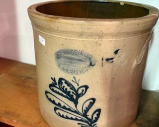 Painted Stoneware Crock - As Is