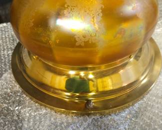 Vintage MCM Amber ceiling light fixture