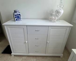 Storage cabinet with doors and drawers
