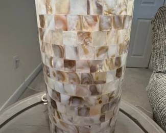 Close up of mosaic-style lamps