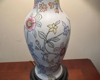 Pair of Chinoiserie ceramic table lamps
