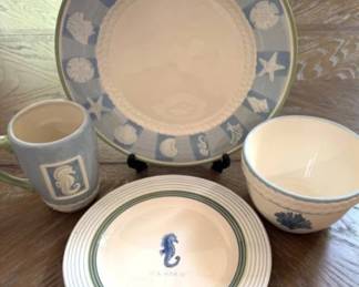 Pfaltzgraff 'Beachcomber' dinnerware set, plus several other Pfaltzgraff platters