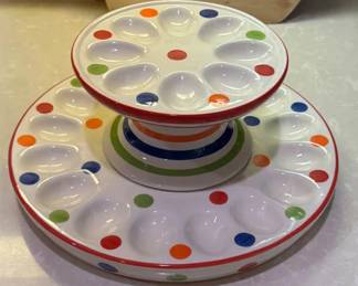 Two tier deviled egg tray