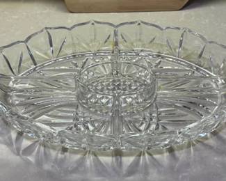 Crystal divided relish dish