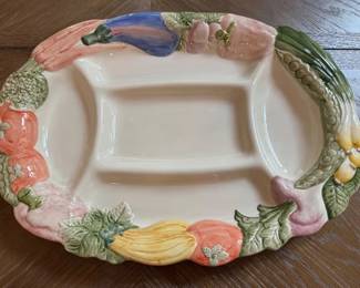 Vintage Fitz & Floyd 'Vegetable Garden' divided serving platter