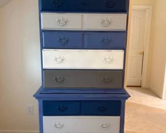 Painted highboy dresser