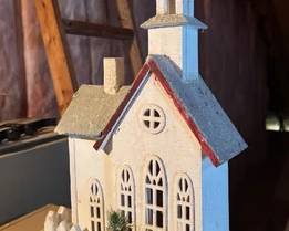 Wooden lighted church