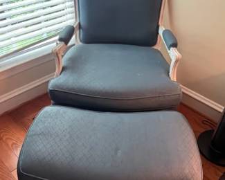 French Country style chair and matching ottoman