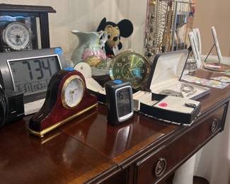 Clocks, jewelry