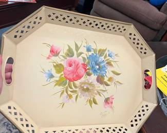 Vintage decorative metal tray