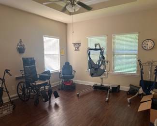 Rotator, wheelchair, Hoyer lift, Sit to Stand lift, Jazzy electric scooter