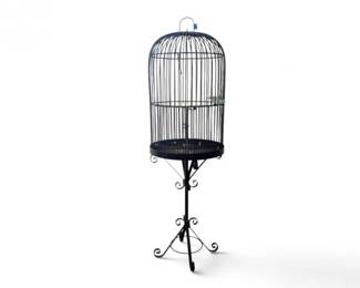 200 HeavyWroughtIronBirdCageonDecorativeStand68H