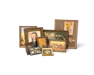 277 9VintageVintageStyleWoodFrameswOriginalArtPhotos