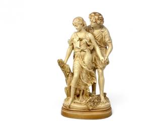 56 VintageAlexanderBackerCoPlasterFiguralSculpture