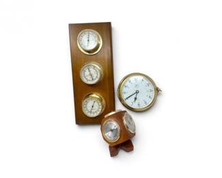37 NauticalClocksBarometerWeatherInstrumentsBrassWood