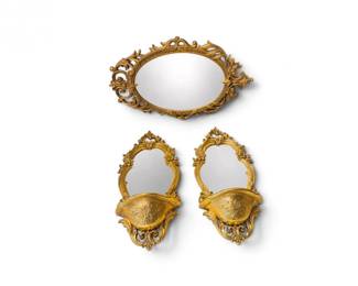 121 3VintageOrnateBaroqueStyleWallMirrorsGoldSilverTone
