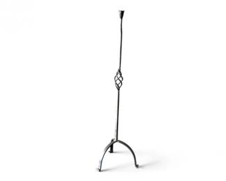 241 VintageWroughtIronFloorCandlestickTwistedDesign