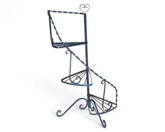 135 VintageMetalSpiralStaircaseStylePlantStand38H