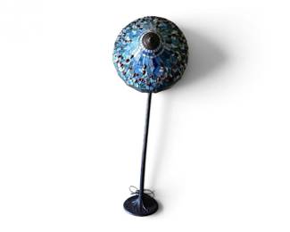 174 BlueDragonflyStainedGlassTiffanyStyleFloorLamp