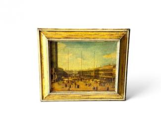 242 VintageItalianPiazzaSanMarcoVeniceOilPaintingMadeinItaly
