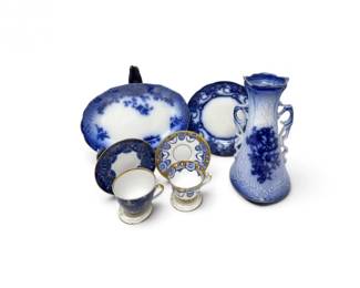 59 AssortedBlueWhitePorcelainRoyalAlbertLaBelleUSSR