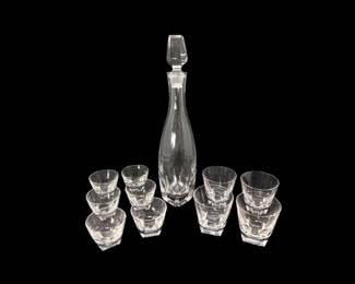 7 HOYAStyleCrystalDecanterwStopper10Glasses11PcSet