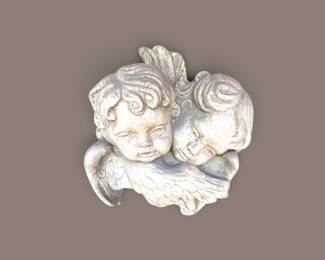 233 VintageDoubleCherubAngelWallPlaque
