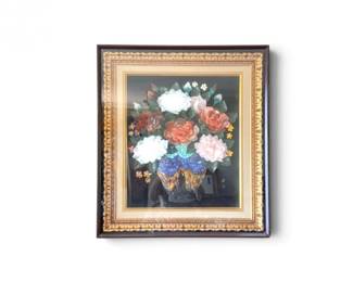 60 FramedDimensionalGemstoneFloralArtonVelvetBackground