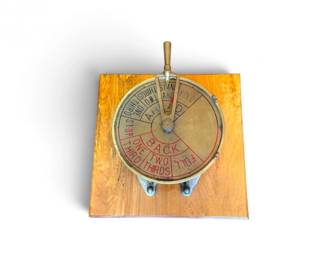 190 VintageBrassShipEngineOrderTelegraphonWoodBase