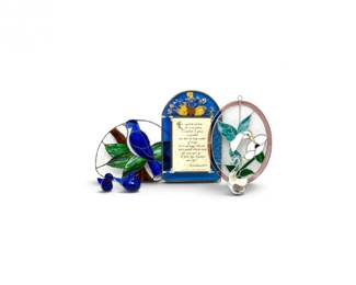 182 StainedGlassBirdSuncatchersArtGlassBirdFigures6Pc