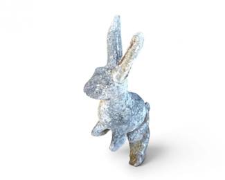 153 CementOutdoorStandingRabbitGardenStatue