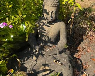 105 CementOutdoorSeatedBuddhaGardenStatue
