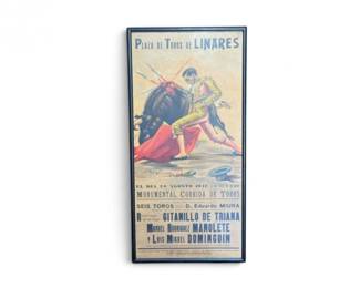 210 Vintage1947PlazadeTorosdeLinaresBullfightingPosterManolete