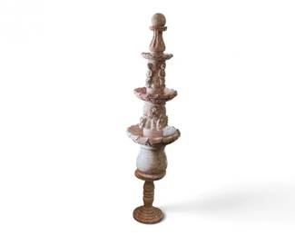 2 LargeHeavyOrnateSolidMarble3TierFiguralFountain8Pc