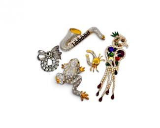 177 VintageCostumeJewelryBroochFurClipCollection