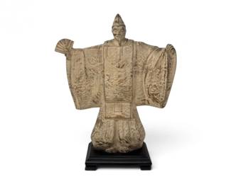 42 HandPaintedJapaneseSamuraiWarriorPlasterSculptureonWoodStand