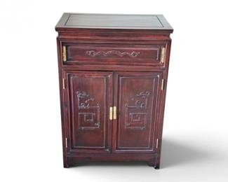68 VintageAsianStyleSolidWoodCabinetDrawerDoubleDoorsShelf