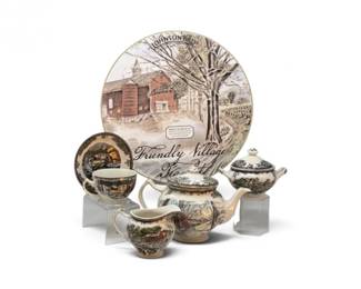 70 JohnsonBrosFriendlyVillageTeaSetTeapotSugarCreamerCups