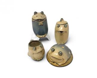 25 WhimsicalCeramicFrogVesselsFigurines4Pcs