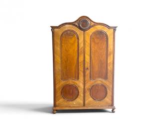 203 AntiqueArtDecoStyleWoodWardrobeArmoire
