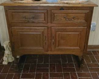 1950s Usines Jean Huygens Credenza, also know as a "Kommode," from Mechelen, Belgium. Authentic genuine original factory tag on back.