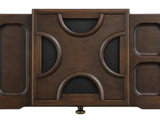 1970s Authentic Vintage Multi-functional Wooden Valet Box or Vanity Jewelry Chest for Gentlemen. *Stamped made in Japan* HIGHLY SOUGHT-AFTER COLONIAL REVIVAL SHOWPIECE!!!