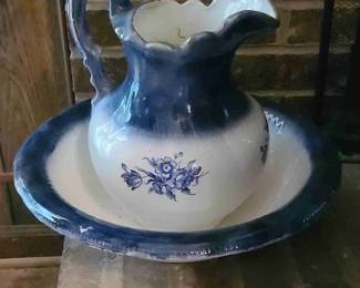 Victorian Era Circa 1880s Authentic Antique STAFFORDSHIRE Pitcher & Wash Basin Set. MAGNIFICENT, RARE HIGH VALUE 19TH CENTURY VICTORIAN HEIRLOOM!!