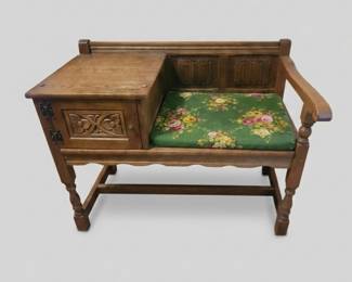 1940s Authentic RARE Vintage Telephone Gossip Bench made in Scotland. !!A TRUE COLLECTOR'S PRIZE!!