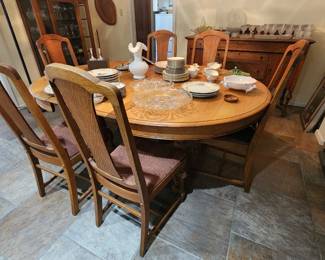 oval oak dining table and chairs