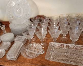 collection of early Duncan Miller sandwich glass