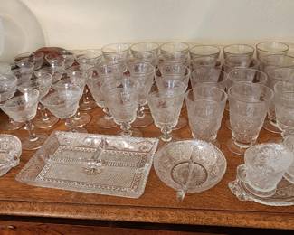 collection of early Duncan Miller sandwich glass